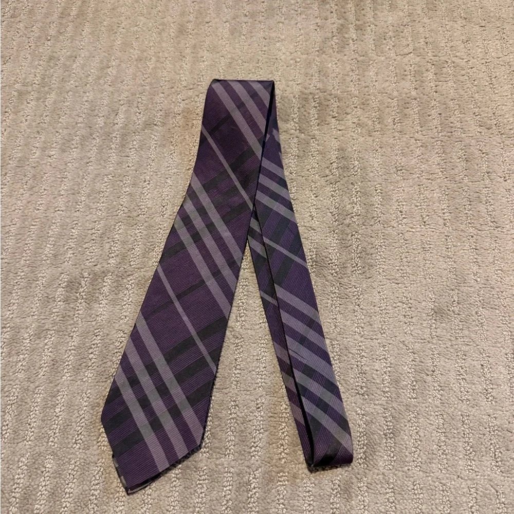 Burberry Purple Checkered Novacheck Men's Tie - Picture 3 of 5